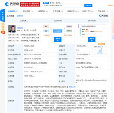 58同城經營范圍拓展 新增企業管理與計算機軟件咨詢服務，深化企業服務布局